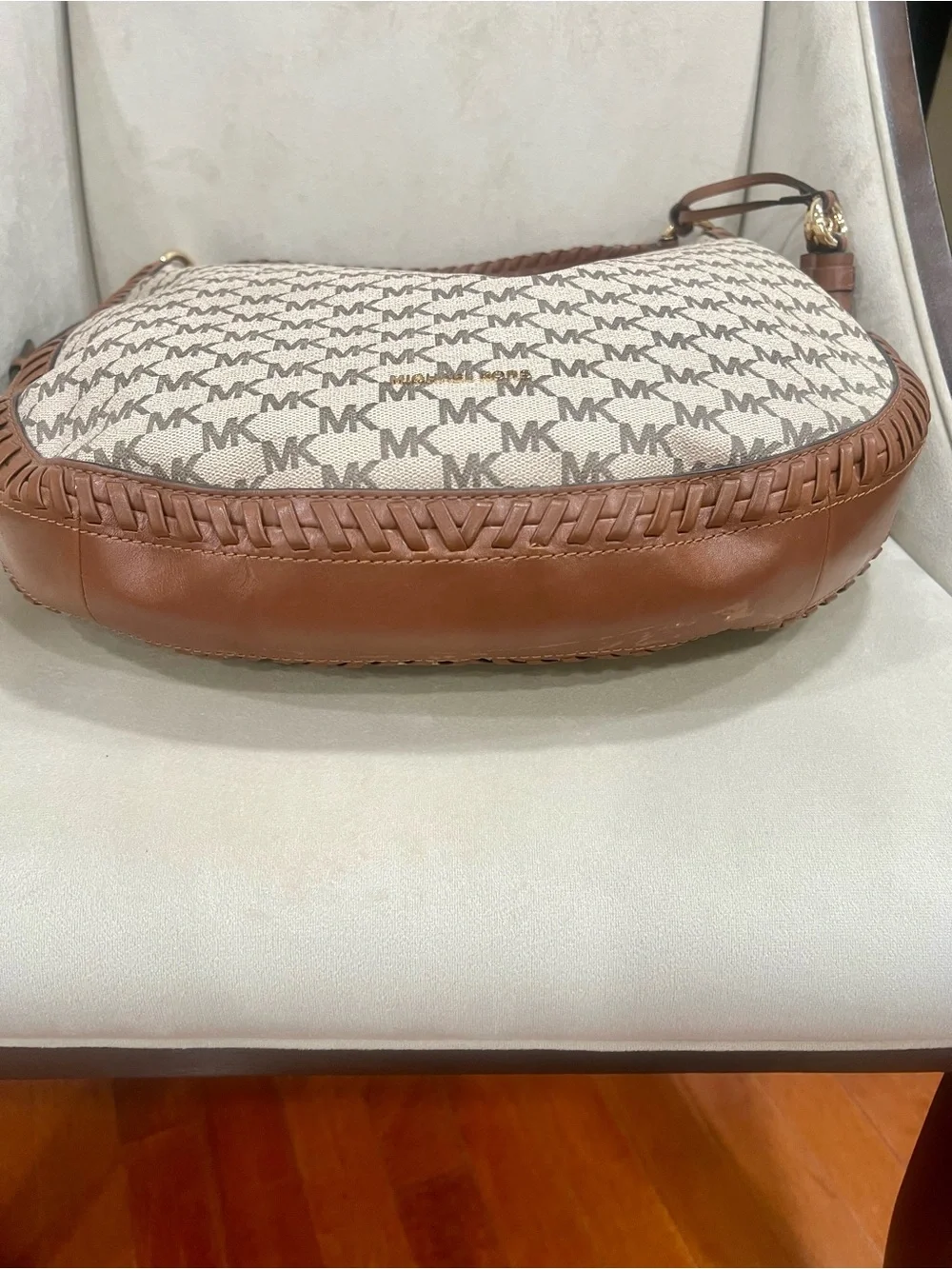 Michael Kors hobo cream hardware